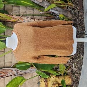 Jenni Kayne Cruise Cocoon Crewneck Sweater Camel Brow Oversized Extra Small